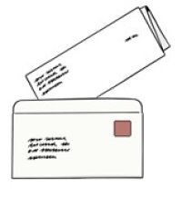 Symbolbild "Umschlag und Brief" - Öffnet große Ansicht